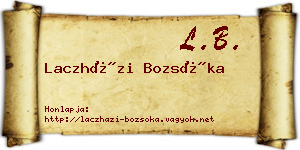 Laczházi Bozsóka névjegykártya